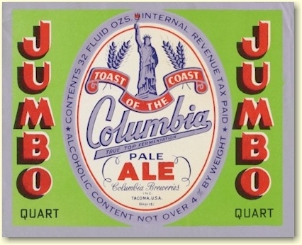 Columbia Ale label 32 oz. - image