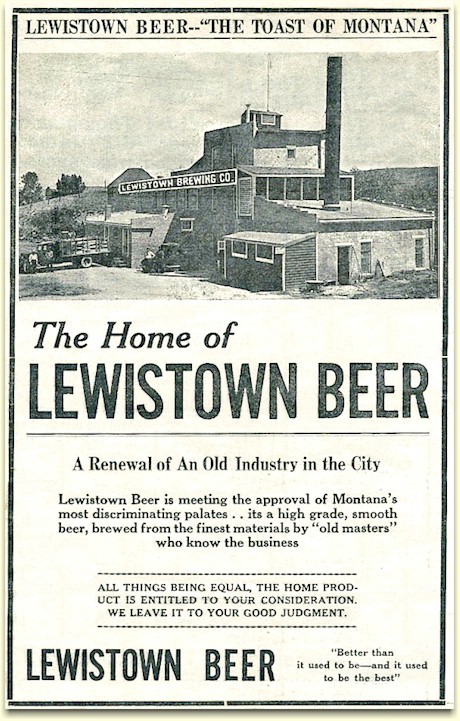 Lewistown Brewery ad c.1934