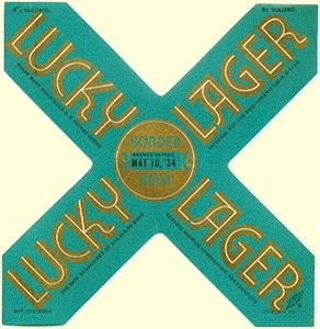Lucky Lager beer label May 1934 - image
