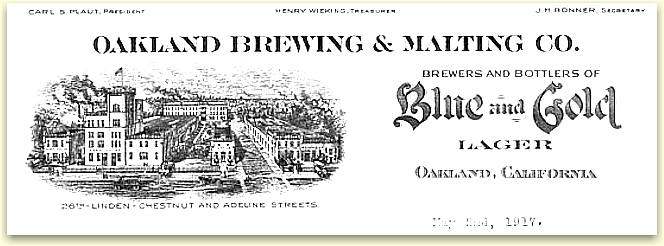Oakland Brewing & Malting Co. letterhead