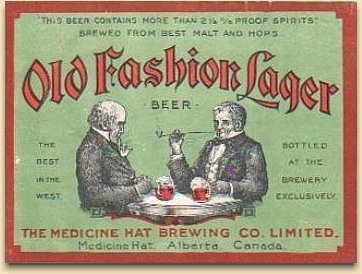 Old Fashion Lager label, Medicine Hat, Alberta