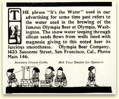 Olympia Beer ad SF c.1905 