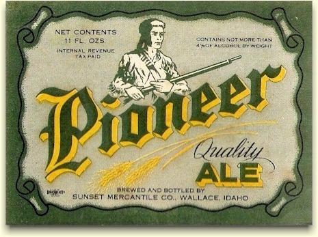 Pioneer Ale label, Wallace,ID ca.1945