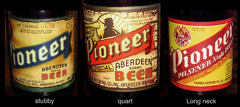 Labeled Pioneer beer bottles - image