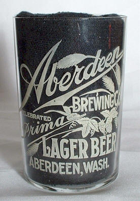 Prima Lager Beer etched glass - Aberdeen Brg. Co. - photo
