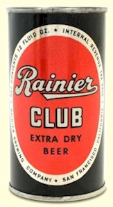 Rainier Club Extra Dry Beer can, c.1947 - image