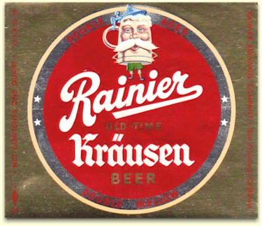 Rainier Krausen beer label, c.1951 - image