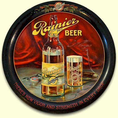 Rainier Beer tray, cigar & cap-lifter 