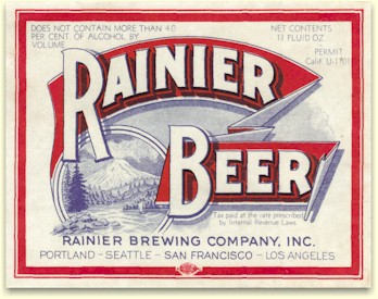 first Rainier Beer label, Apr. '33
