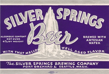 Silver Springs Beer label, c.1936 - image