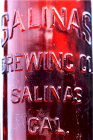 Embossed Salinas Brg. Co. qt. beer bottle