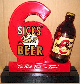 Sicks' Select back-bar display, c.1945