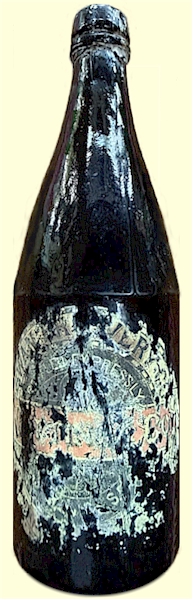 Swan black glass qt. w partial label