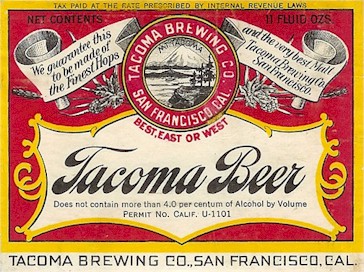 Tacoma Pale Beer label 11 oz