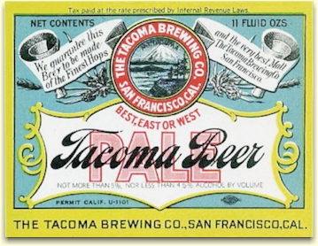 Tacoma Pale Beer label, c.1933 - image