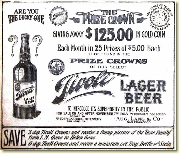 Tivoli Lager beer ad Nov. 1908