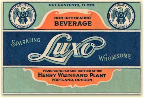 Luxo label from Henry Weinhard c.1917
