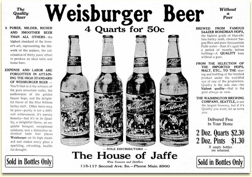 Weisburger Beer ad May 1914