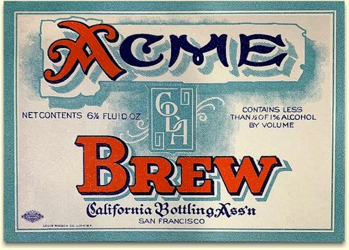 Acme Brew Prohibition label