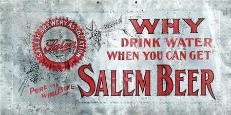 Aluminum Salem brewing Assn. sign