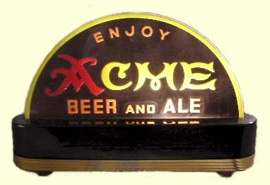 Acme Beer & Ale, lighted counter sign - image