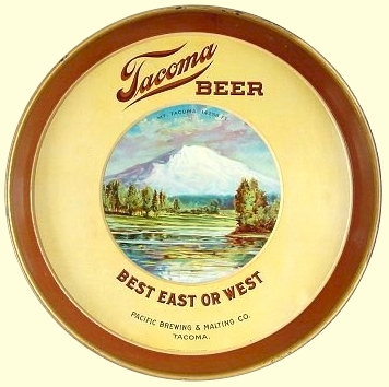 Tacoma Beer, yellow Mt. Tacoma beer tray - image